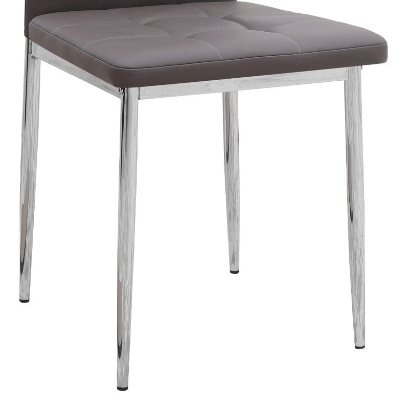 Καρέκλα τραπεζαρίας Rosa  καφέ PU - μεταλλικό πόδι χρωμίου 41x48x98εκ.