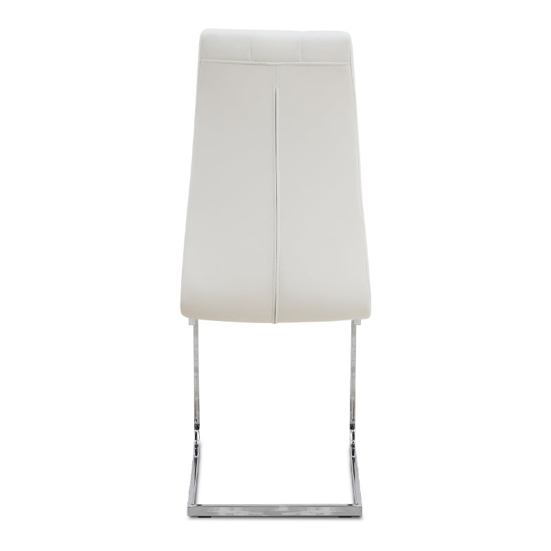 Καρέκλα τραπεζαρίας Vela  λευκό PU - μεταλλική βάση χρωμίου 41x61x107εκ. - Pakobazaar