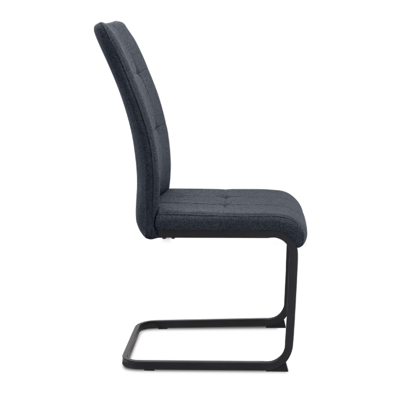 Καρέκλα τραπεζαρίας Laura  ανθρακί ύφασμα - μεταλλική μαύρη βάση 42x58x98εκ.
