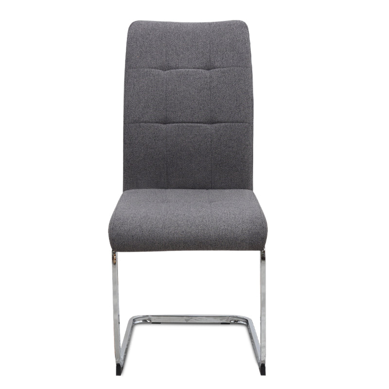 Καρέκλα τραπεζαρίας Laura  γκρι ύφασμα - μεταλλική βάση χρωμίου 42x58x98εκ. - Pakobazaar