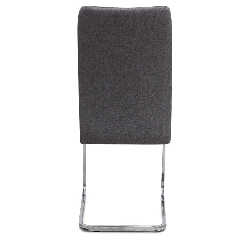 Καρέκλα τραπεζαρίας Laura  γκρι ύφασμα - μεταλλική βάση χρωμίου 42x58x98εκ. - Pakobazaar