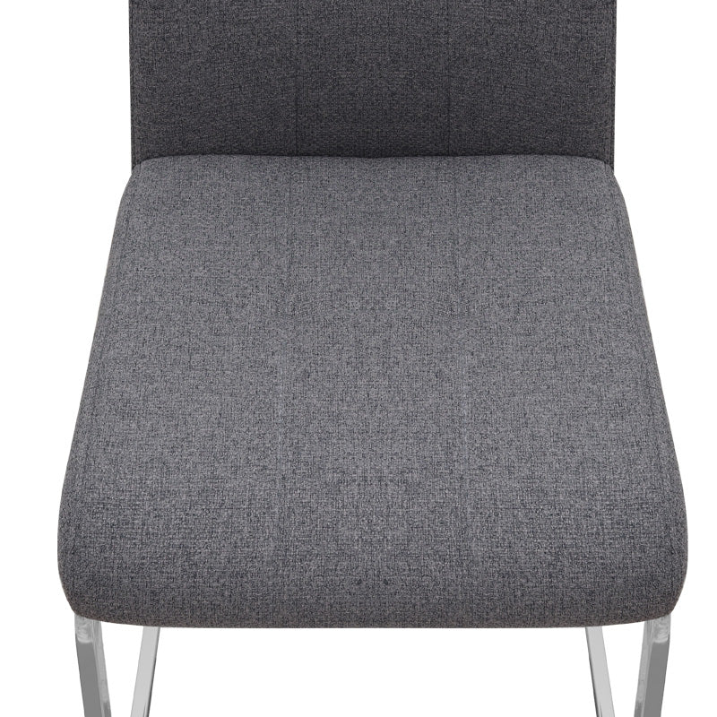 Καρέκλα τραπεζαρίας Laura  γκρι ύφασμα - μεταλλική βάση χρωμίου 42x58x98εκ. - Pakobazaar