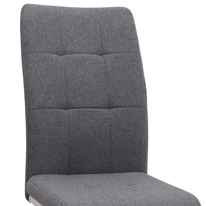 Καρέκλα τραπεζαρίας Laura  γκρι ύφασμα - μεταλλική βάση χρωμίου 42x58x98εκ. - Pakobazaar