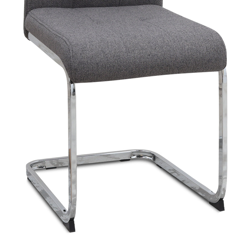 Καρέκλα τραπεζαρίας Laura  γκρι ύφασμα - μεταλλική βάση χρωμίου 42x58x98εκ. - Pakobazaar