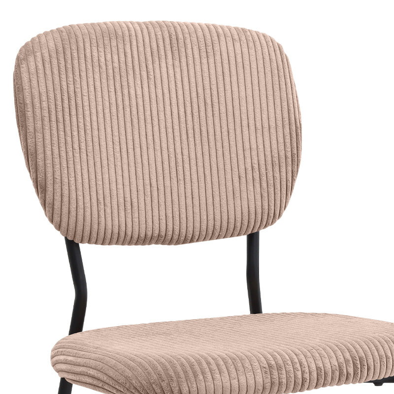 Καρέκλα τραπεζαρίας Kevin  μόκα ύφασμα - μεταλλικό μαύρο πόδι 48x51x87εκ.