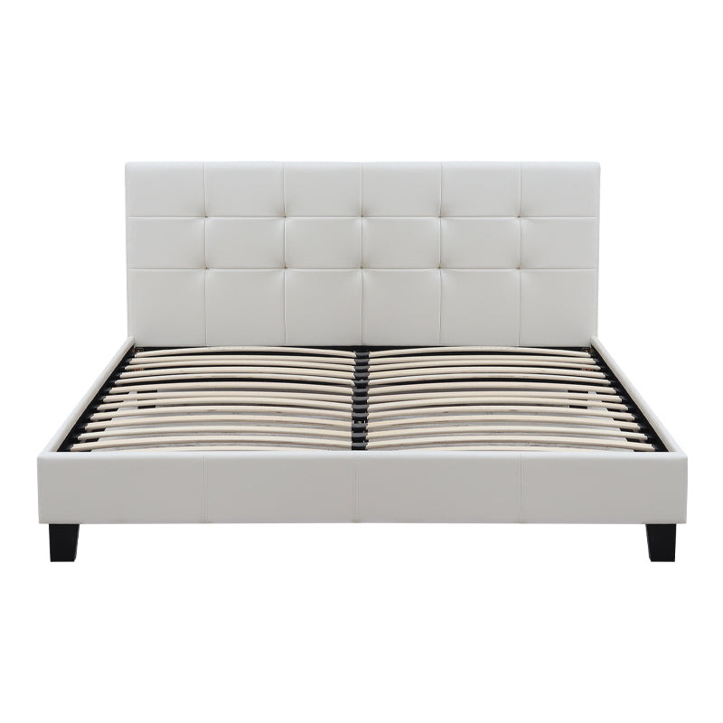 Κρεβάτι Sissy  από τεχνόδερμα χρώμα λευκό 160x200εκ.