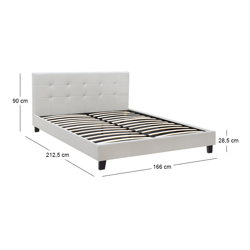 Κρεβάτι Sissy  από τεχνόδερμα χρώμα λευκό 160x200εκ.