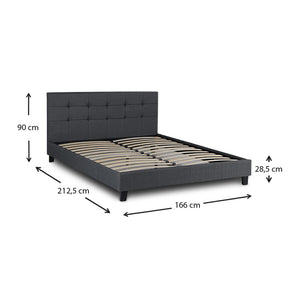 Κρεβάτι Sissy  υφασμάτινο χρώμα ανθρακί 160x200εκ.