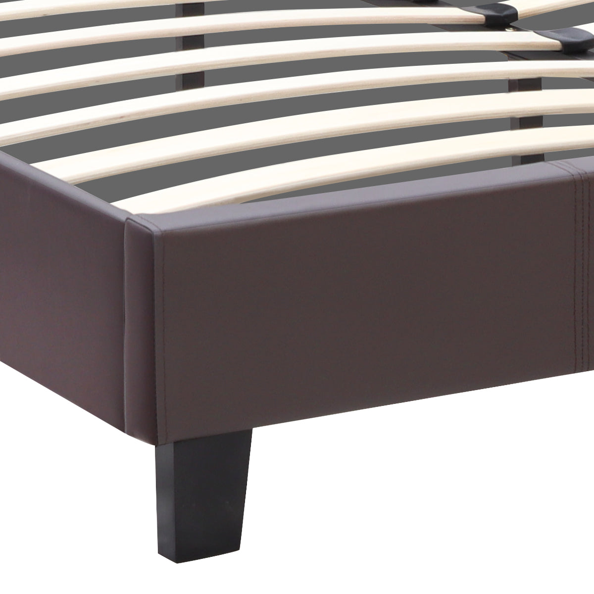 Κρεβάτι Sissy  από τεχνόδερμα χρώμα καφέ 160x200εκ.