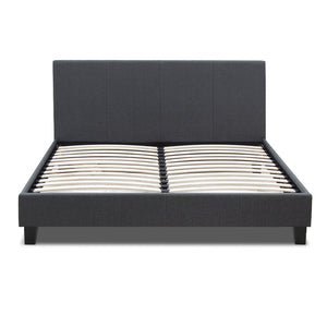 Κρεβάτι Flat  υφασμάτινο χρώμα ανθρακί 160x200εκ. - Pakobazaar