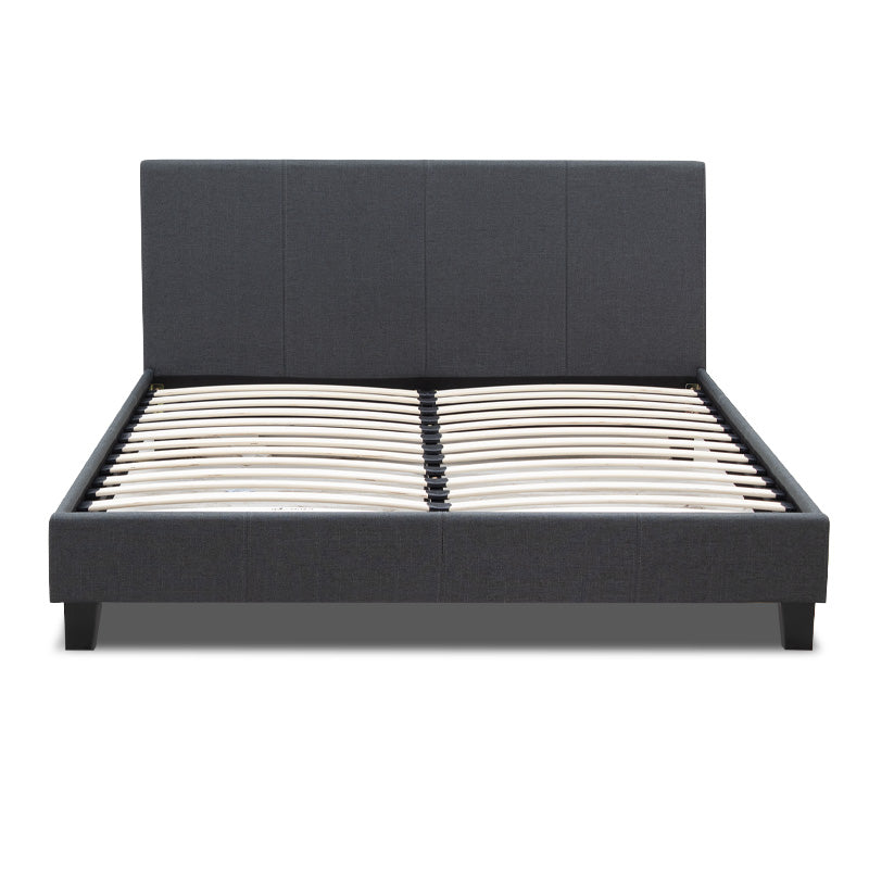 Κρεβάτι Flat  υφασμάτινο χρώμα ανθρακί 160x200εκ. - Pakobazaar
