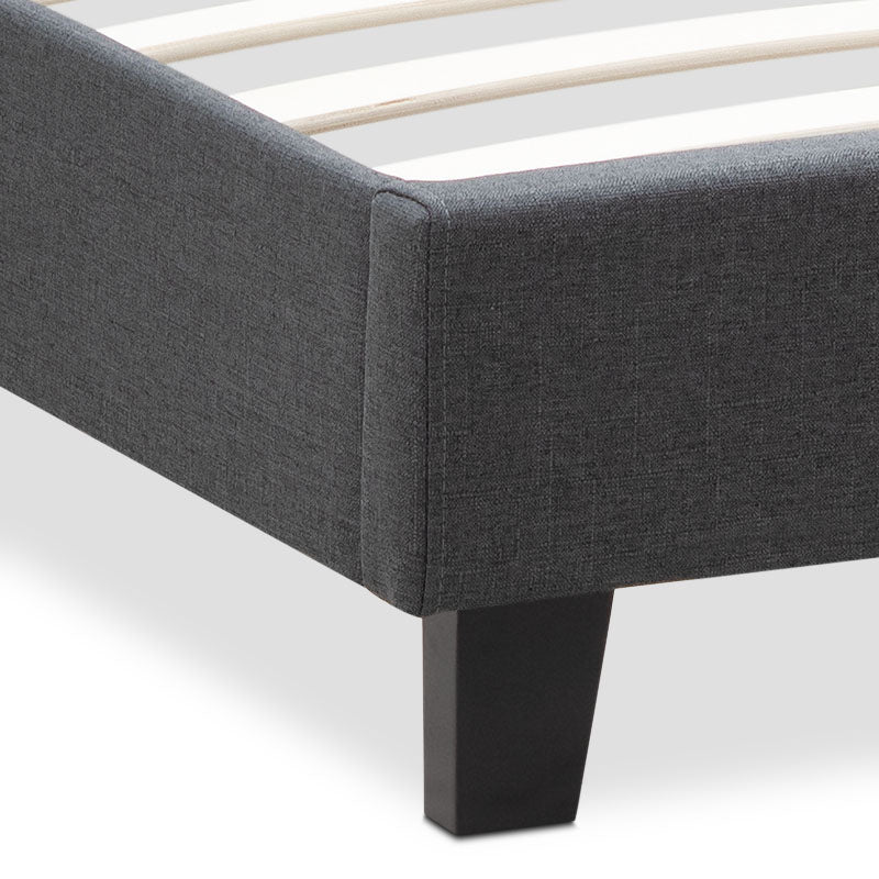 Κρεβάτι Flat  υφασμάτινο χρώμα ανθρακί 160x200εκ. - Pakobazaar