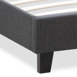 Κρεβάτι Flat  υφασμάτινο χρώμα ανθρακί 160x200εκ. - Pakobazaar