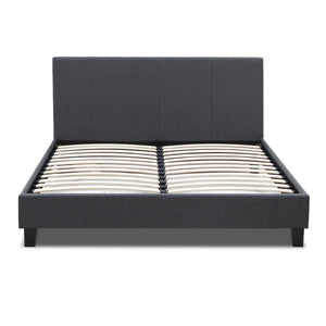 Κρεβάτι Flat  υφασμάτινο χρώμα ανθρακί 150x200εκ. - Pakobazaar