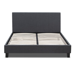 Κρεβάτι Flat  υφασμάτινο χρώμα ανθρακί 140x190εκ. - Pakobazaar