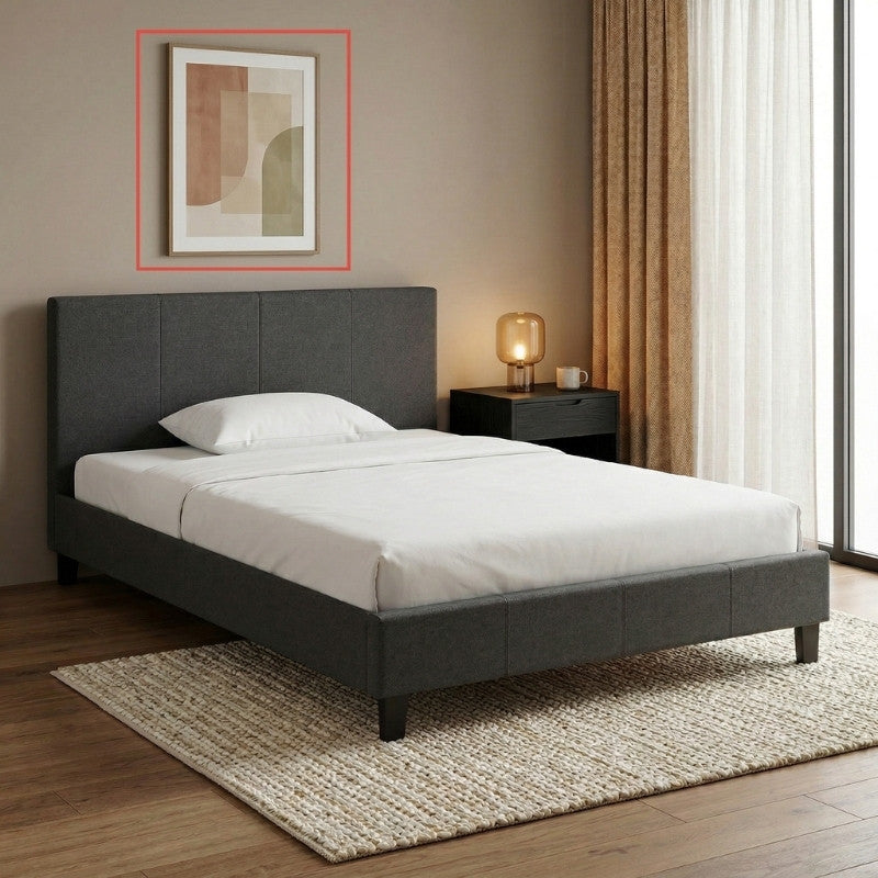 Κρεβάτι Flat  υφασμάτινο χρώμα ανθρακί 120x200εκ. - Pakobazaar
