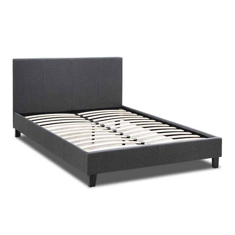 Κρεβάτι Flat  υφασμάτινο χρώμα ανθρακί 120x200εκ. - Pakobazaar