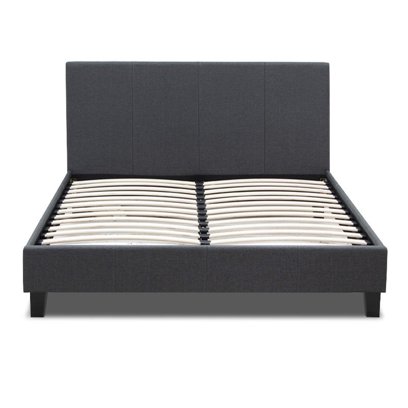 Κρεβάτι Flat  υφασμάτινο χρώμα ανθρακί 120x200εκ. - Pakobazaar