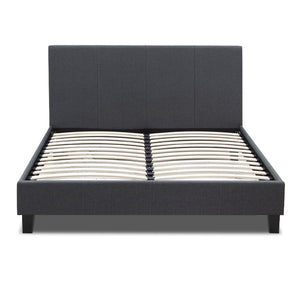 Κρεβάτι Flat  υφασμάτινο χρώμα ανθρακί 120x200εκ. - Pakobazaar