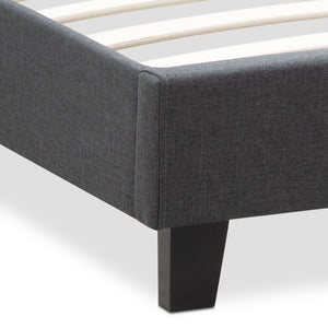 Κρεβάτι Flat  υφασμάτινο χρώμα ανθρακί 120x200εκ. - Pakobazaar