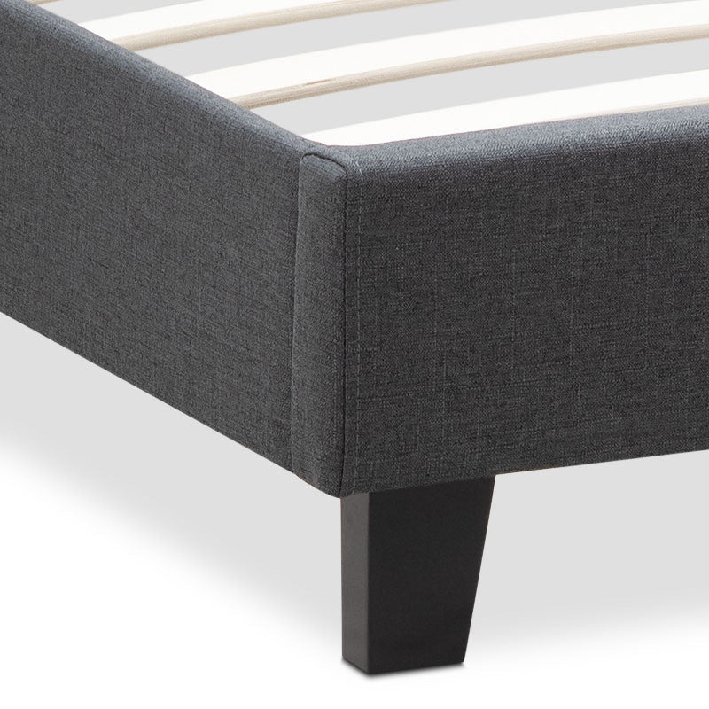 Κρεβάτι Flat  υφασμάτινο χρώμα ανθρακί 120x200εκ. - Pakobazaar