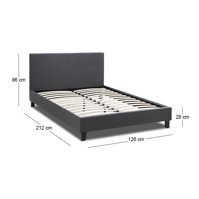 Κρεβάτι Flat  υφασμάτινο χρώμα ανθρακί 120x200εκ. - Pakobazaar