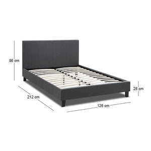 Κρεβάτι Flat  υφασμάτινο χρώμα ανθρακί 120x200εκ. - Pakobazaar