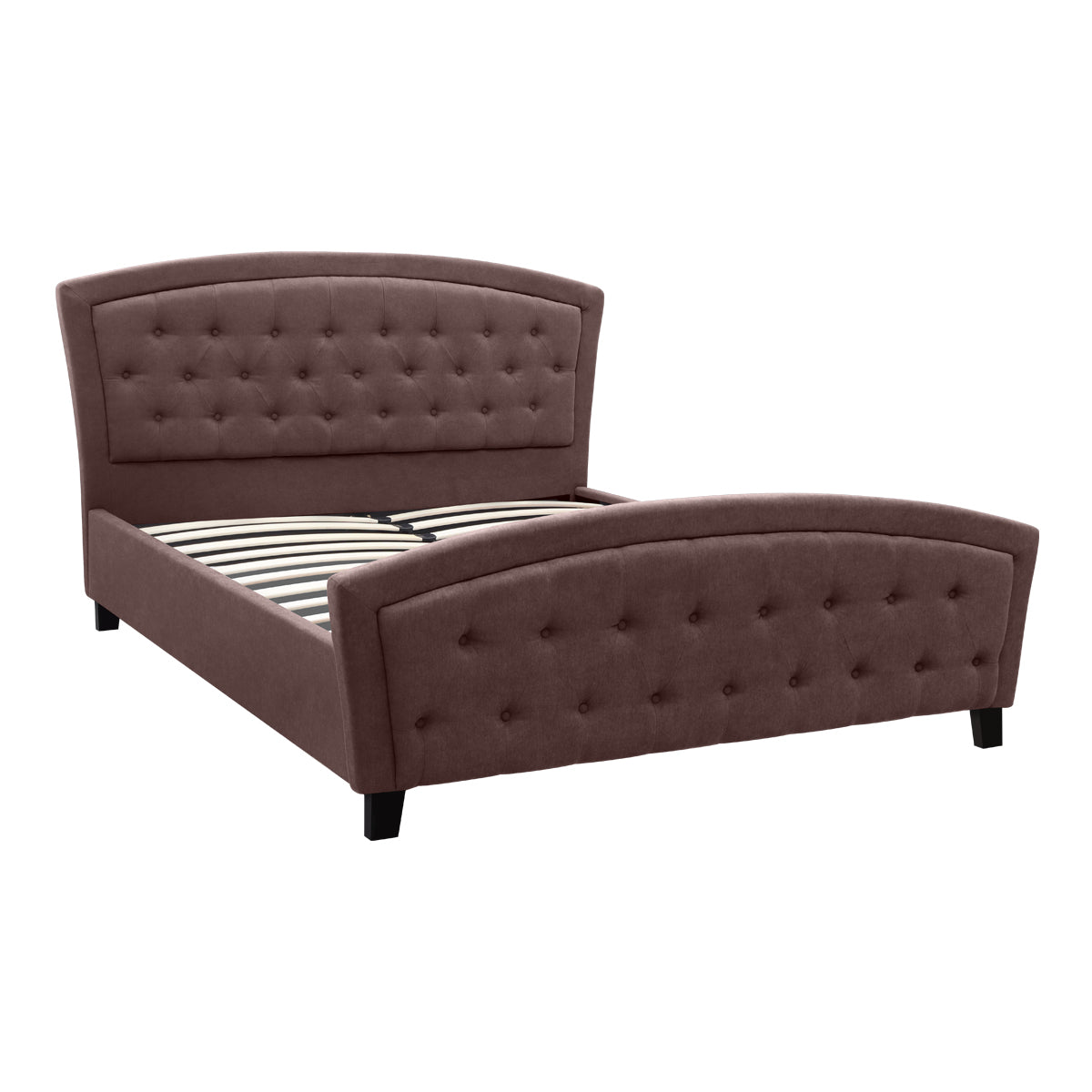 Κρεβάτι Alexia  υφασμάτινο χρώμα καφέ 160x200εκ.