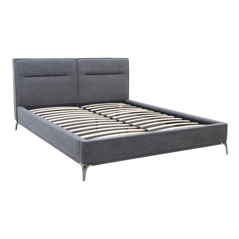 Κρεβάτι Megan  υφασμάτινο χρώμα ανθρακί 160x200εκ. - Pakobazaar