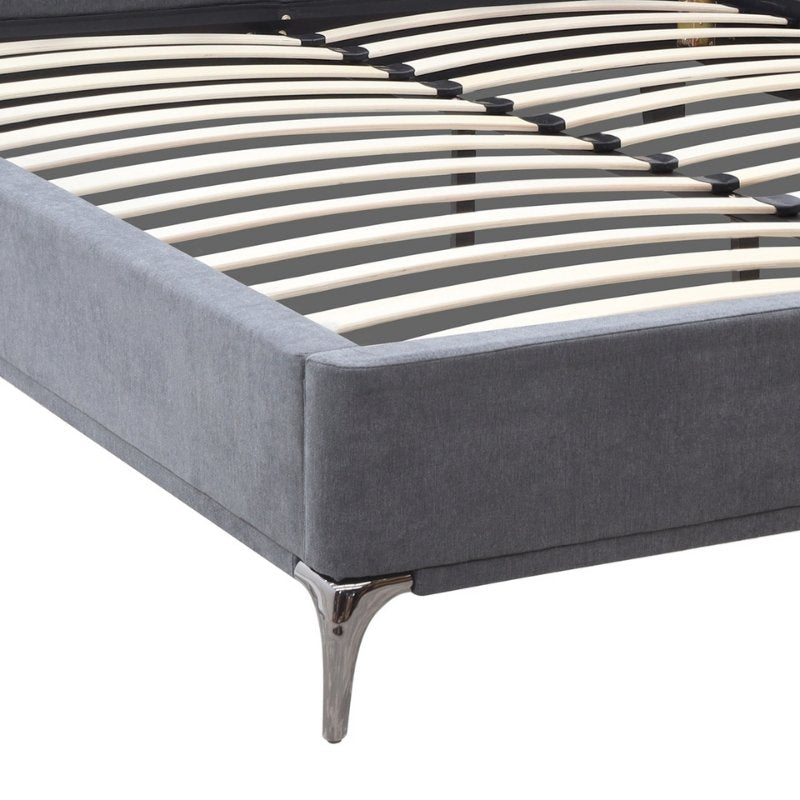 Κρεβάτι Megan  υφασμάτινο χρώμα ανθρακί 160x200εκ. - Pakobazaar