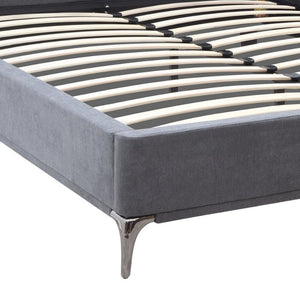 Κρεβάτι Megan  υφασμάτινο χρώμα ανθρακί 160x200εκ. - Pakobazaar