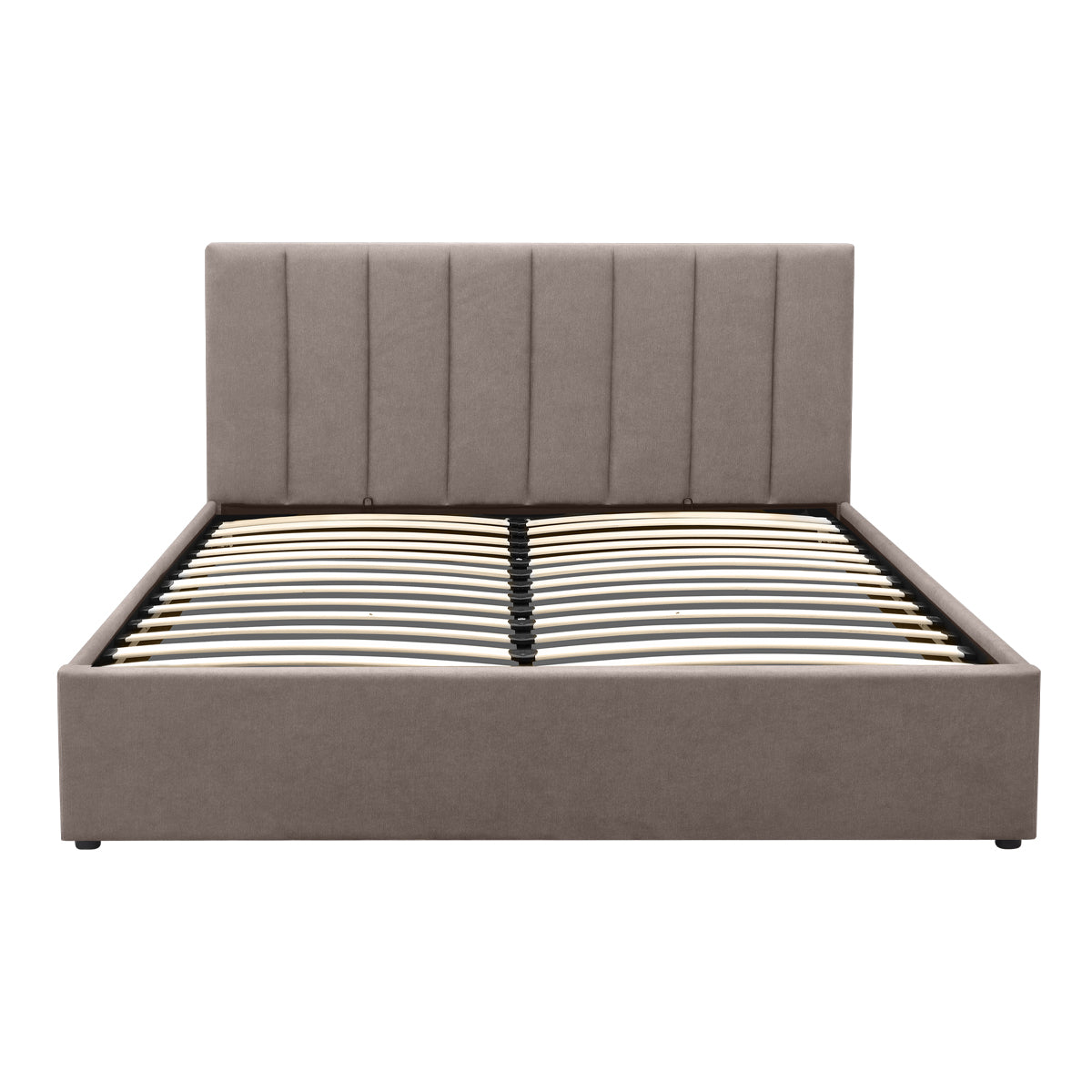 Κρεβάτι Renata  υφασμάτινο με αποθηκευτικό χώρο χρώμα μπεζ 160x200εκ. - Pakobazaar