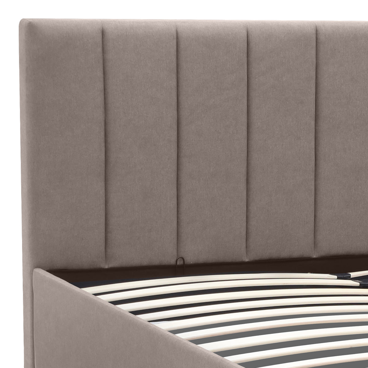 Κρεβάτι Renata  υφασμάτινο με αποθηκευτικό χώρο χρώμα μπεζ 160x200εκ. - Pakobazaar