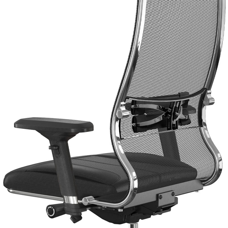 Καρέκλα γραφείου Samurai L2-6D  εργονομική με ύφασμα TS Mesh και τεχνόδερμα χρώμα μαύρο 69x70x125/137εκ.