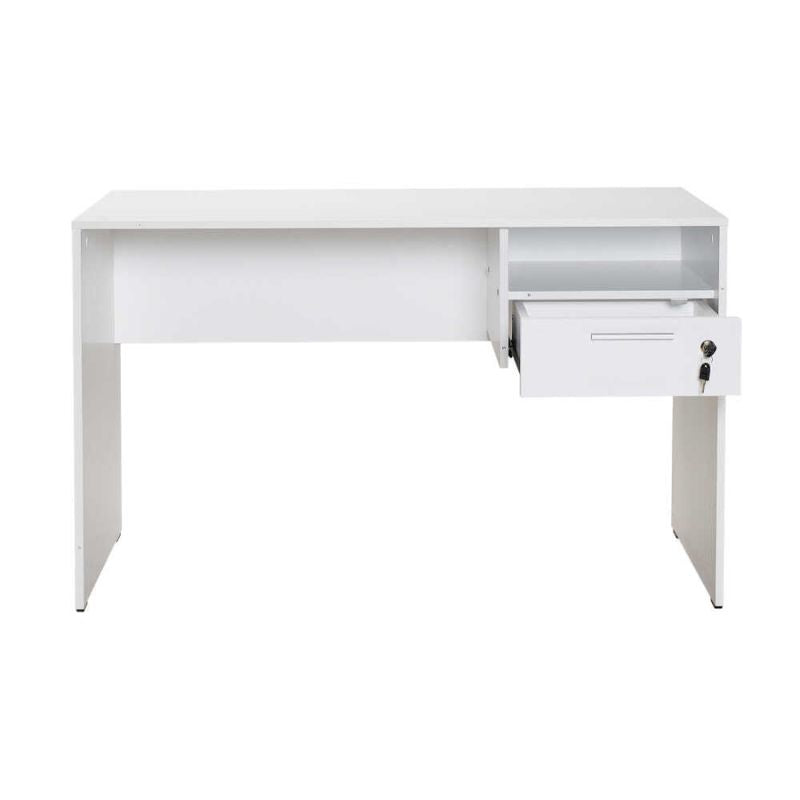 Γραφείο εργασίας με κλειδαριά Concept  χρώμα λευκό 120x60x75εκ.