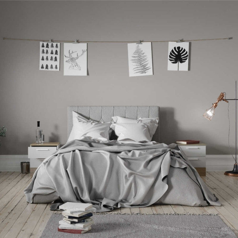 Κομοδίνo Base  χρώμα λευκό - sonoma 45x40x52εκ.