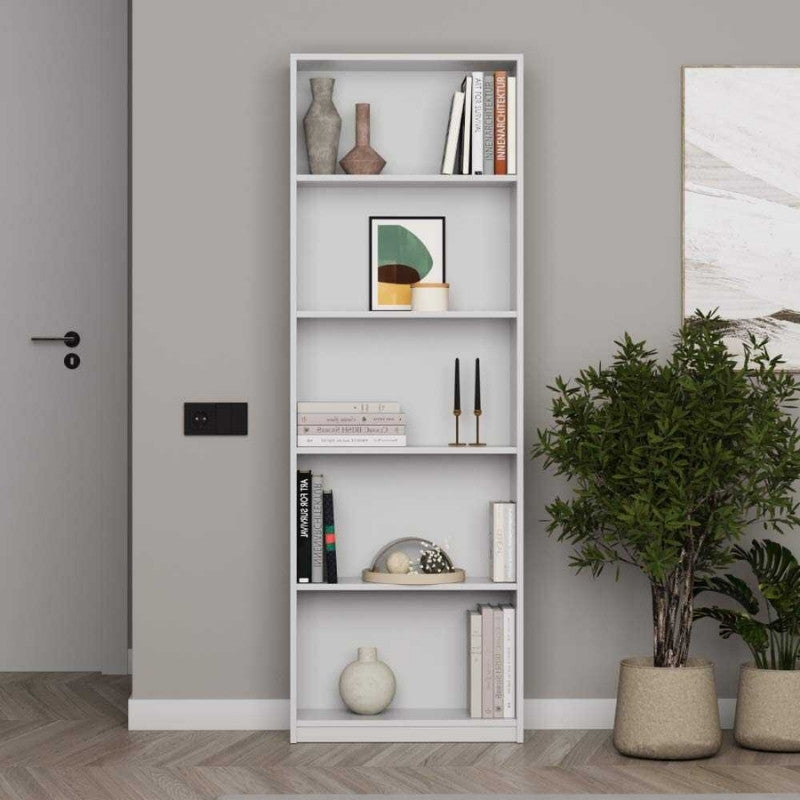 Βιβλιοθήκη Max  χρώμα λευκό 58x23x170εκ. - Pakobazaar