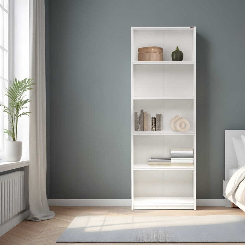 Βιβλιοθήκη Max  χρώμα λευκό 58x23x170εκ. - Pakobazaar