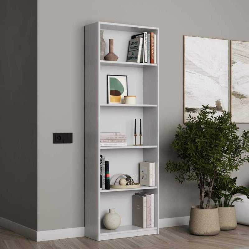 Βιβλιοθήκη Max  χρώμα λευκό 58x23x170εκ. - Pakobazaar