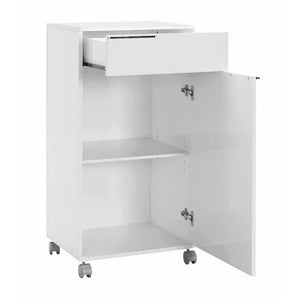 Ντουλάπι Diamond  τροχήλατο χρώμα λευκό gloss 50x40x100εκ. - Pakobazaar