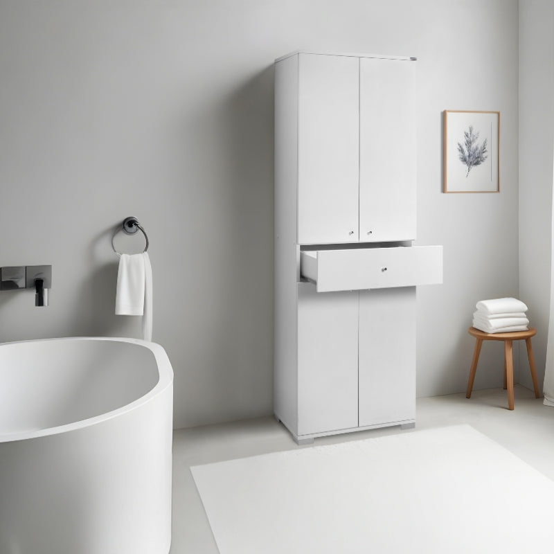 Ντουλάπα ρούχων Diamond  δίφυλλη χρώμα λευκό gloss 60x38x187εκ. - Pakobazaar