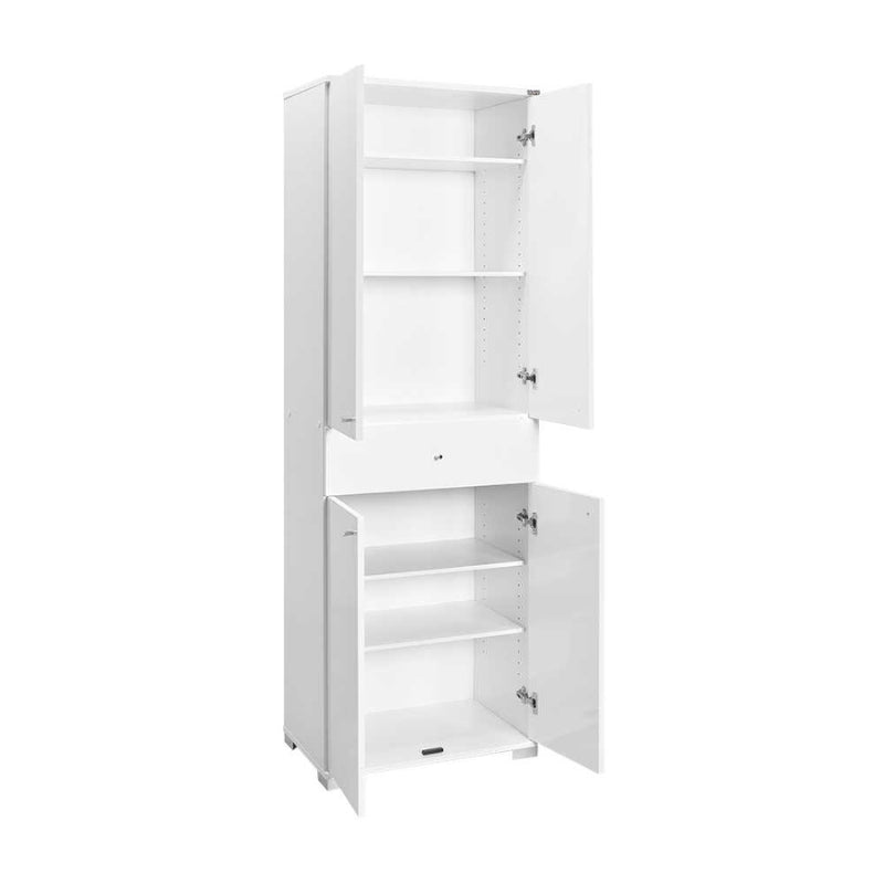 Ντουλάπα ρούχων Diamond  δίφυλλη χρώμα λευκό gloss 60x38x187εκ. - Pakobazaar