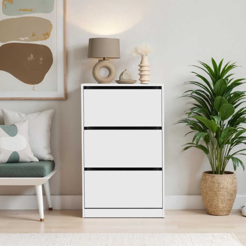 Παπουτσοθήκη Flat Duo  18 ζεύγων χρώμα λευκό 73x26x119εκ. - Pakobazaar