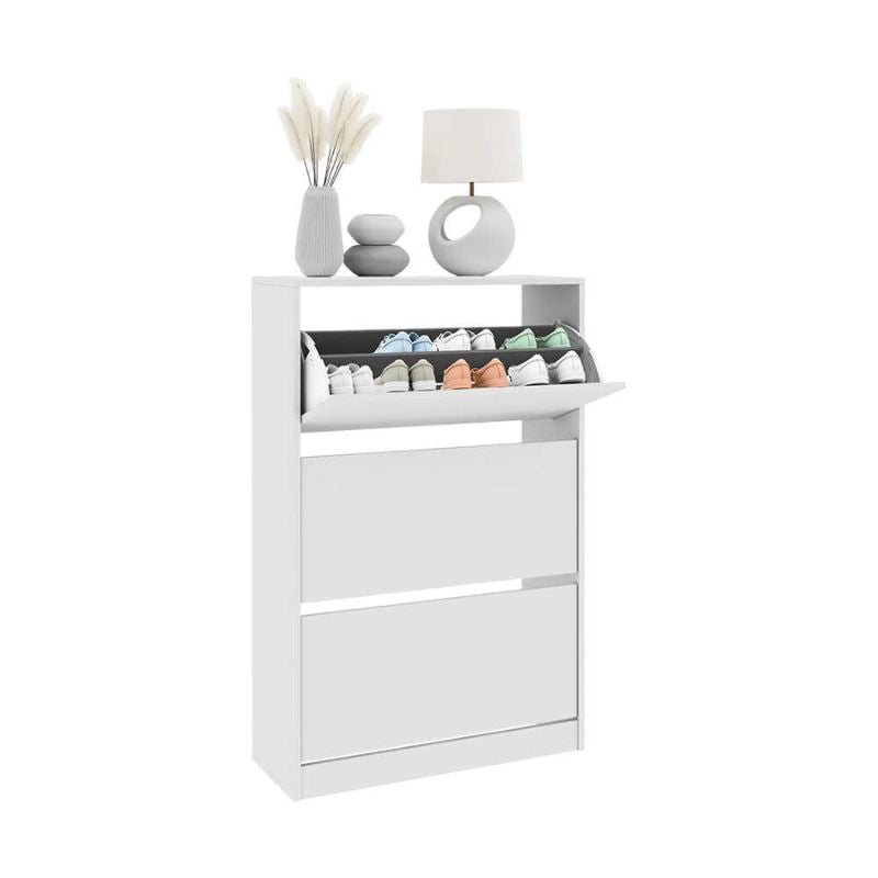 Παπουτσοθήκη Flat Duo  18 ζεύγων χρώμα λευκό 73x26x119εκ. - Pakobazaar