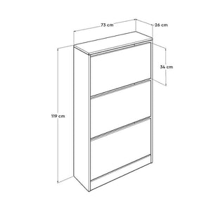 Παπουτσοθήκη Flat Duo  18 ζεύγων χρώμα λευκό 73x26x119εκ. - Pakobazaar