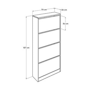 Παπουτσοθήκη Flat Duo  24 ζευγών χρώμα λευκό 73x26x157εκ. - Pakobazaar