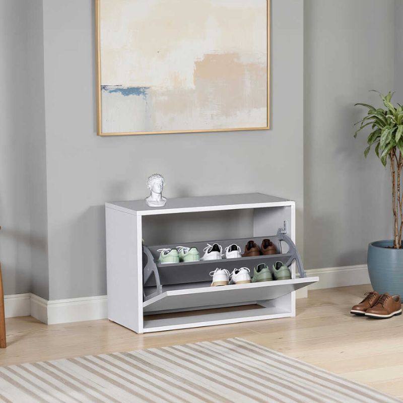 Παπουτσοθήκη Step  6 ζευγών χρώμα λευκό 60x30x42εκ. - Pakobazaar