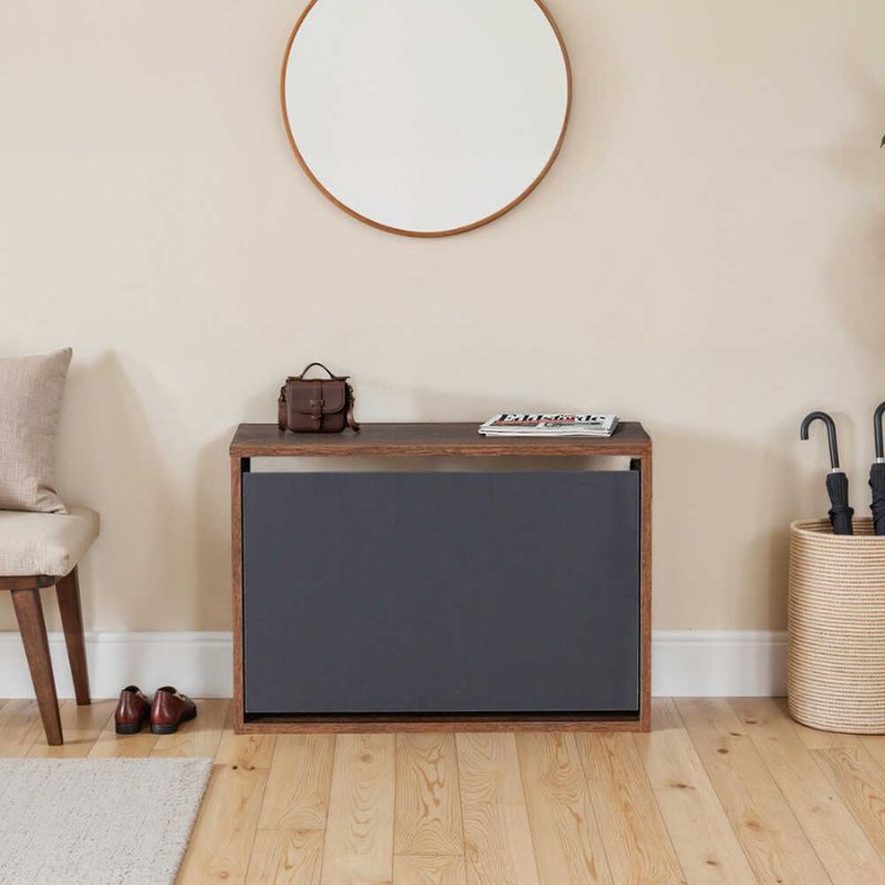 Παπουτσοθήκη 6 ζεύγων Step  χρώμα καρυδί 60x30x42εκ. - Pakobazaar