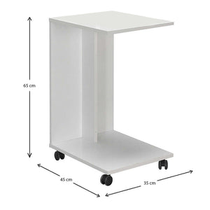 Τραπεζάκι βοηθητικό C-Shaped  χρώμα λευκό gloss 35x45x65εκ. - Pakobazaar
