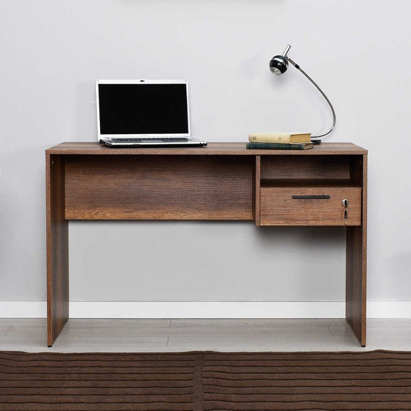 Γραφείο εργασίας με κλειδαριά Concept  χρώμα καρυδί 120x60x75εκ. - Pakobazaar